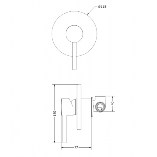 Εντοιχισμένη Μπαταρία Μονής Εξόδου Φ115 Etna Modea 00-08620/BN Brushed Nikel
